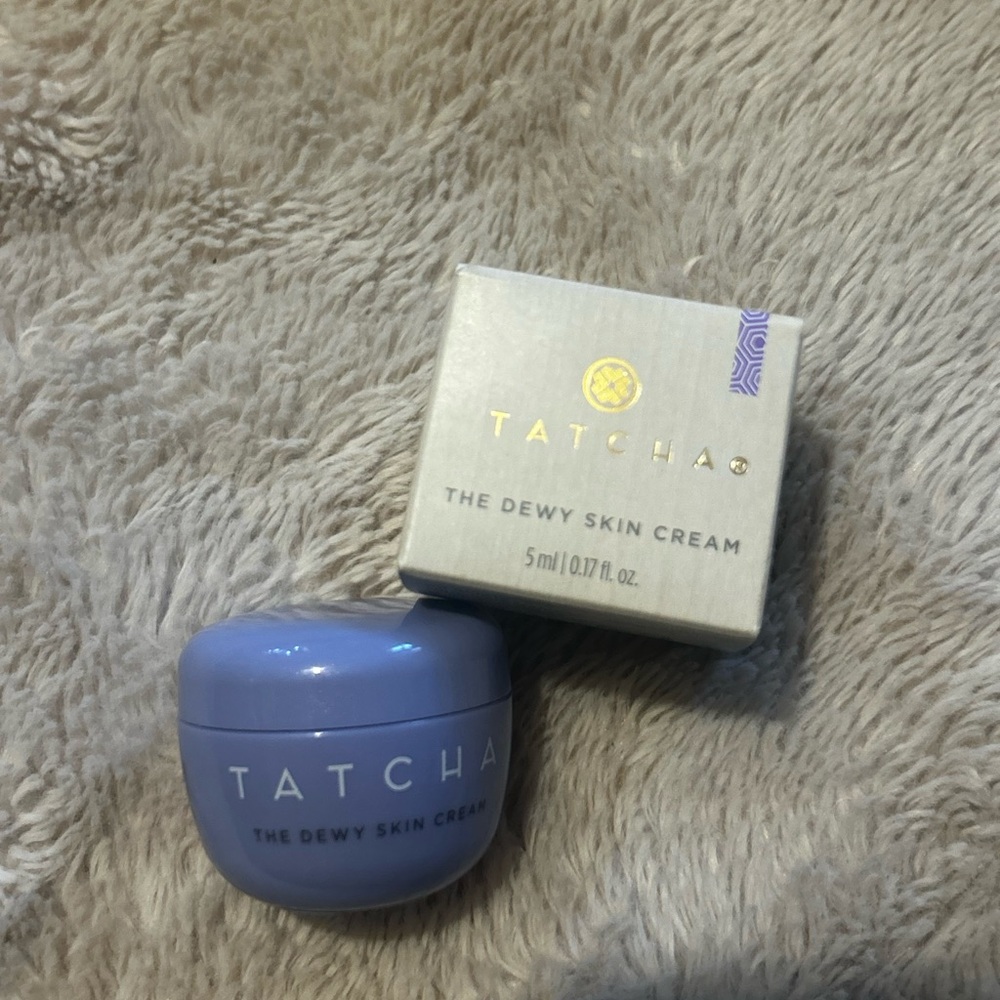 Tatcha The Dewy Skin Cream 5ml Travel Size Replenishing Plumping Purple jar